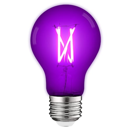A19 LED Edison Purple Light Bulb 4.5W 60W Equivalent Clear Glass E26 Base
